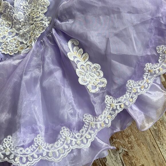 Vintage Full Circle Pageant Dress Tip Top Kids Ruffles Beading Lace Sequins - Picture 3 of 10